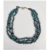 Image 2 : Southwest Coral Turquoise Howlite Necklace