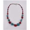Image 3 : Southwest Turquoise Howlite Coral Necklace
