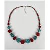 Image 2 : Southwest Turquoise Howlite Coral Necklace