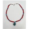 Image 2 : Southwest Turquoise Howlite Coral Necklace