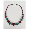 Image 2 : Southwest Turquoise Howlite Coral Necklace