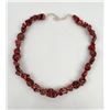 Image 2 : Large Chunky Red Howlite Nugget Necklace