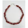 Image 3 : Large Chunky Red Howlite Nugget Necklace