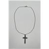 Image 2 : Navajo Sterling Silver Turquoise Cross Necklace