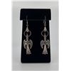 Image 1 : Zuni Thunderbird Inlaid Sterling Earrings