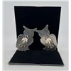 Image 2 : Zuni Owl Sterling Silver Inlaid Earrings