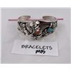 Image 6 : Jerry Thompson Navajo Sterling Bear Claw Bracelet