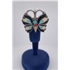Image 1 : Zuni Inlaid Sterling Silver Butterfly Brooch