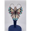 Image 1 : Zuni Inlaid Sterling Silver Butterfly Brooch