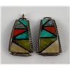 Image 1 : Zuni Inlaid Sterling Silver Watch Band Tips