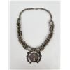 Image 3 : Zuni Sterling Silver Owl Squash Blossom Necklace