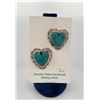 Image 1 : Navajo Sterling Silver Turquoise Heart Earrings