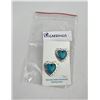 Image 3 : Navajo Sterling Silver Turquoise Heart Earrings