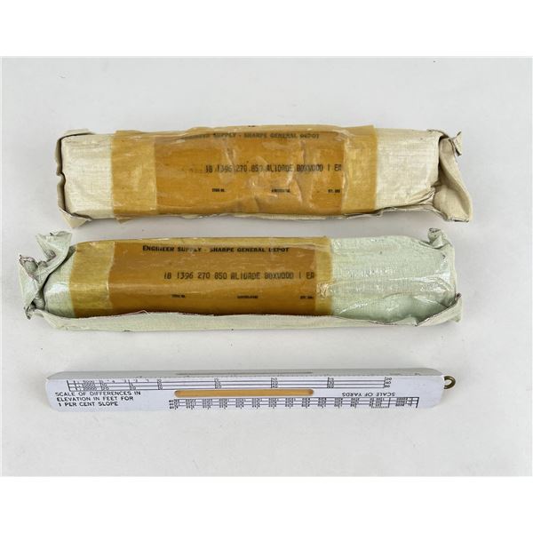 Lot of 3 US Army Map Case Ruler