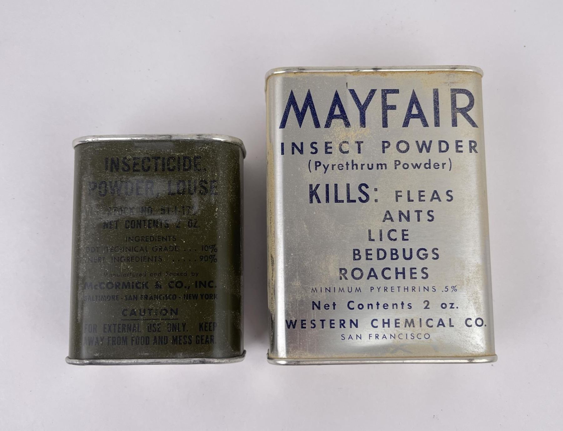 WW2 Army Insect Powder Cans