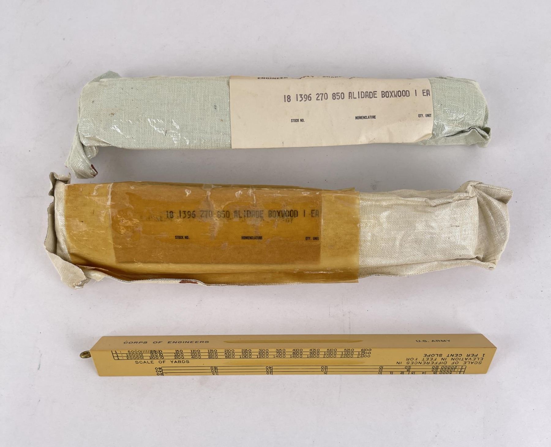 Lot of 3 US Army Map Case Ruler