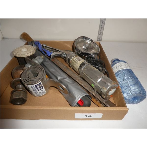 Ball hitch, caulking gun, light, files