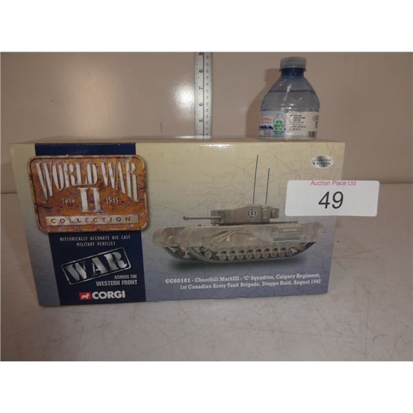 Historically accurate die cast military vehicle