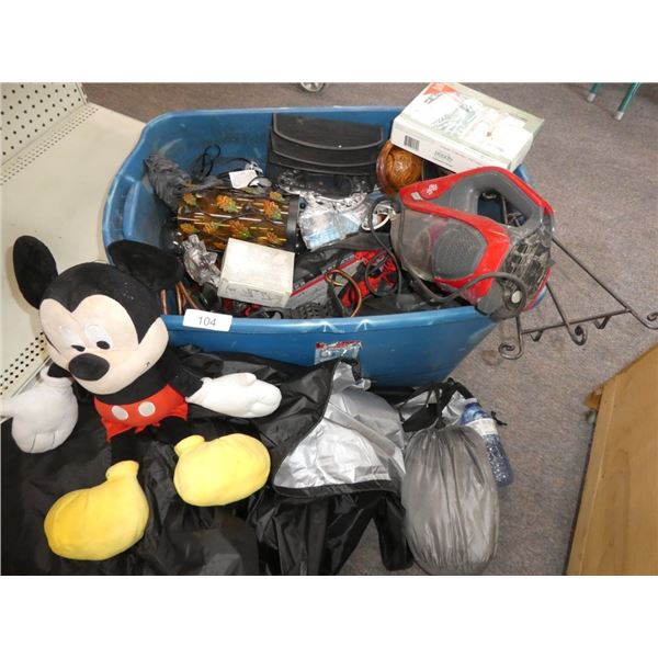 Dirt Devil vacuum, Mickey stuffie, misc supplies