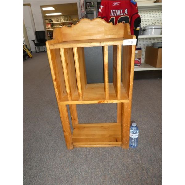 wooden standing shelf
