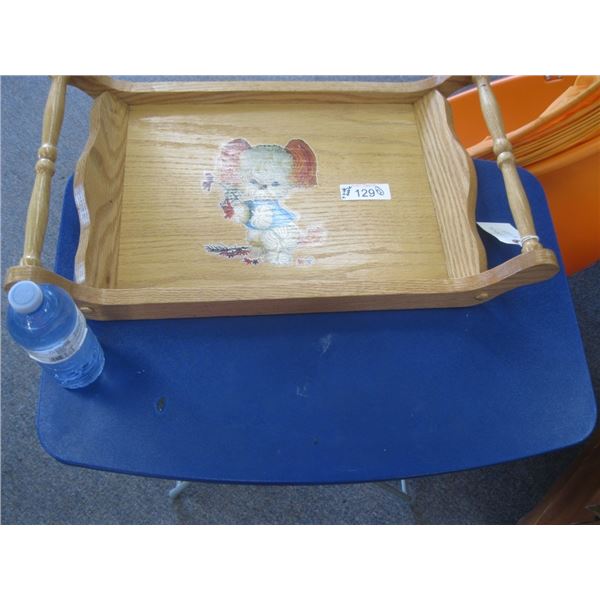 wooden tray & folding table