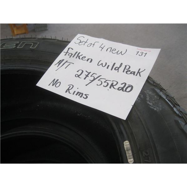 4 new falken wild peak A/T 275/55R20, no rims