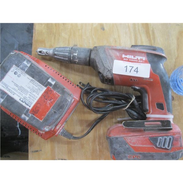 Cordless Hilti drywall screw gun works