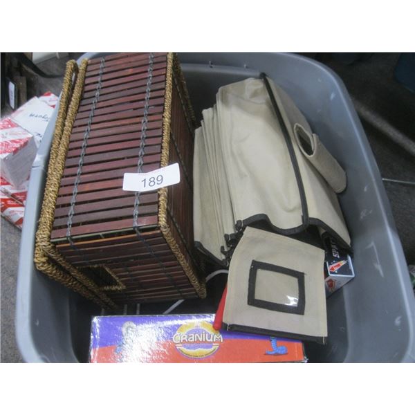Cranium game, storage basket, tote