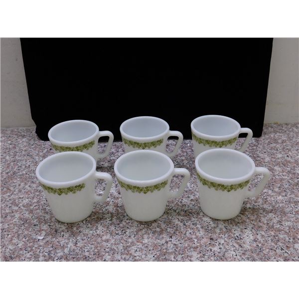 Vintage Set of 6 1960s 70s Pyrex Spring Blossom Mugs  #1410