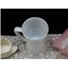 Image 5 : Lot of Vintage Iridescent Milk Glass Stein Mug, Pink Glass Candy Dish, Mother of Pearl Glass Swan
