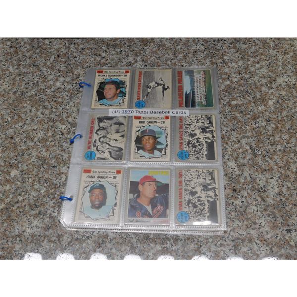 45 1970 Assorted Topps Baseball Cards