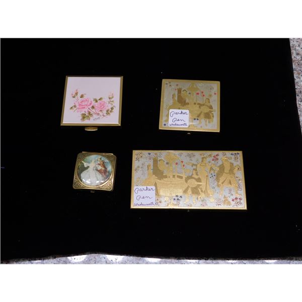 4 Vintage Compacts 2 Are Parker Pen, Stratton, Tre Lur