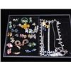 Image 1 : 41 Pcs Assorted Rhinestone, Brooches, Earrings, Some Sterling Jewelry