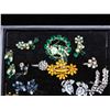 Image 4 : 41 Pcs Assorted Rhinestone, Brooches, Earrings, Some Sterling Jewelry