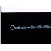 Image 2 : Ladies Sterling Bracelet 7" Turquoise Stones