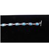Image 3 : Ladies Sterling Bracelet 7" Turquoise Stones