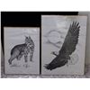 Image 1 : John Paul Lavand Bobcat and Eagle Art Prints Litohgraphs #10/10 and #171/500 Artist Proof