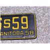 Image 3 : 1958 Manitoba Car License Plate