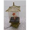 Image 3 : Vintage Fibre Optic Light Pagoda Display Case Rotating Floral Arrangement