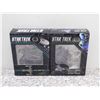 Image 1 : Lot of 2 Star Trek I.K.S. Mat'Ha and United Earth Star Fleet Warp Delta Replica Ships HC NEW