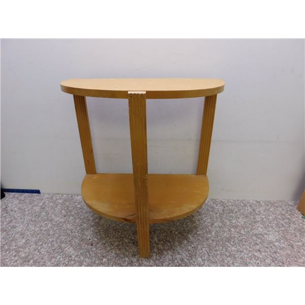 Table Shelving Unit 2 Tier Half Moon Circle Side Table