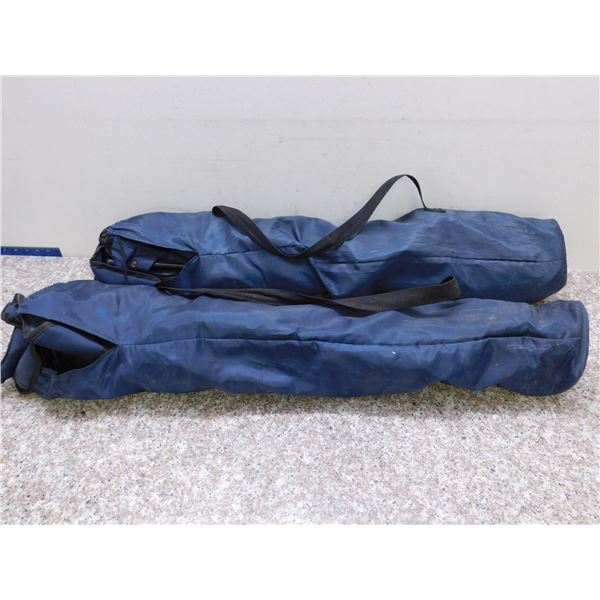 Pair of Blue Camping Chairs Foldable Camping Beach Outdoor