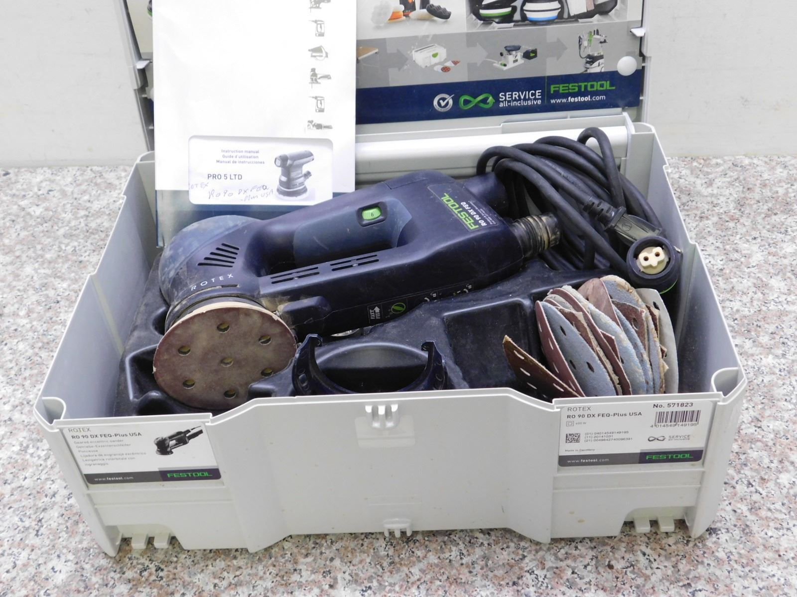 Geared Eccentric Sander Festool Rotex RO 90 DX FEQ-Plus No 571823