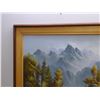 Image 5 : Large Landscape Painting Oil on Canvas, Lake and Mountains, Framed. Signed R. Boden