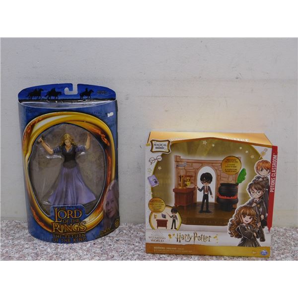 Lot of 2 Harry Potter Spin Master Harry Playset and LOTR Eowyn Action Figure NEW PACKAGED