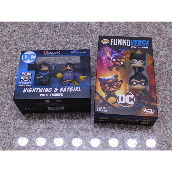 Lot of 2 Funko DC Nightwing and Batgirl Vinimates and Funkoverse NEW