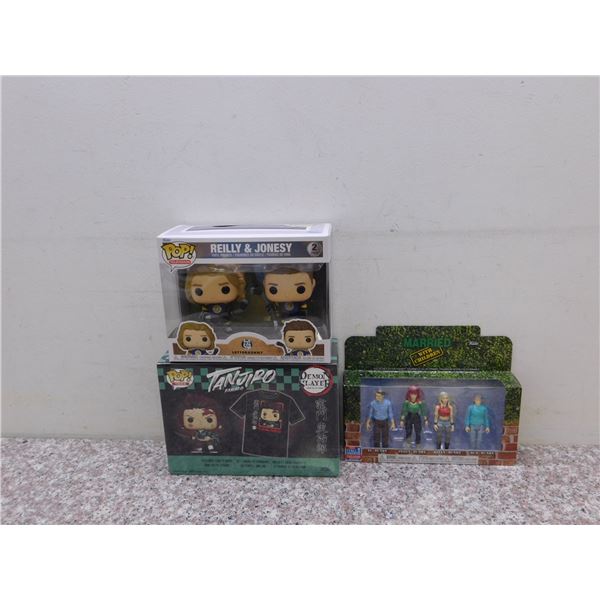 Lot of 3 Liquidation Packaged Figures Demon Slayer, Married With Children, Letterkenny Funko NEW