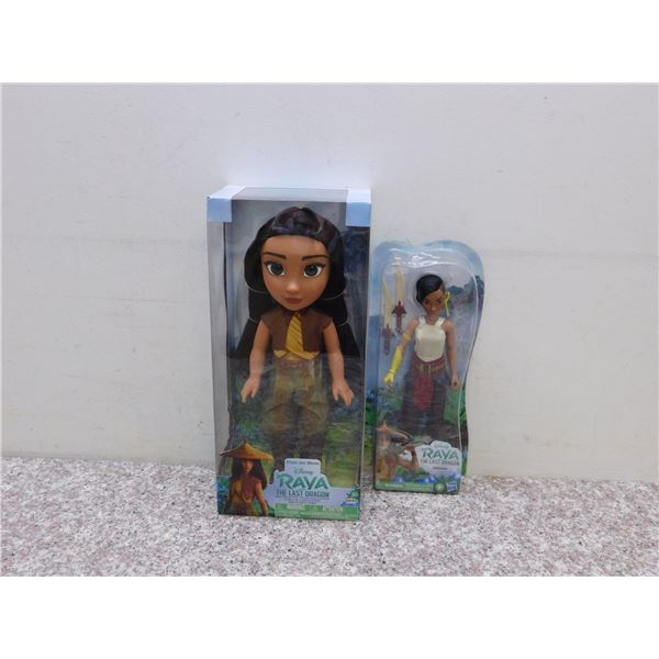 Lot of 2 Disney's Raya The Last Dragon 14" Doll and Namaari Packaged Doll