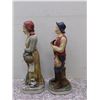 Image 2 : Lot of 2 Porcelain Old Man With Pipe and Old Lady With Fish Figurines