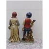 Image 3 : Lot of 2 Porcelain Old Man With Pipe and Old Lady With Fish Figurines